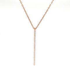 Afarin Collection Dramatic Bar Diamond Pendant 0.53 Carat 18k Rose Gold