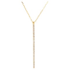 Afarin Collection Dramatic Bar Diamond Pendant 0.53 Carat 18k Yellow Gold