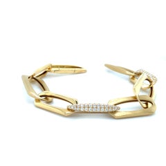 Afarin Collection Pavé Diamond 1.72cts Paperclip Bracelet Set in 18k Yellow Gold
