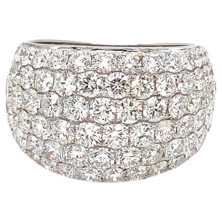 Bague En Argent Massif - Dôme Pavé De Spirales Et Zirconiums - Taille 50 - Occasion