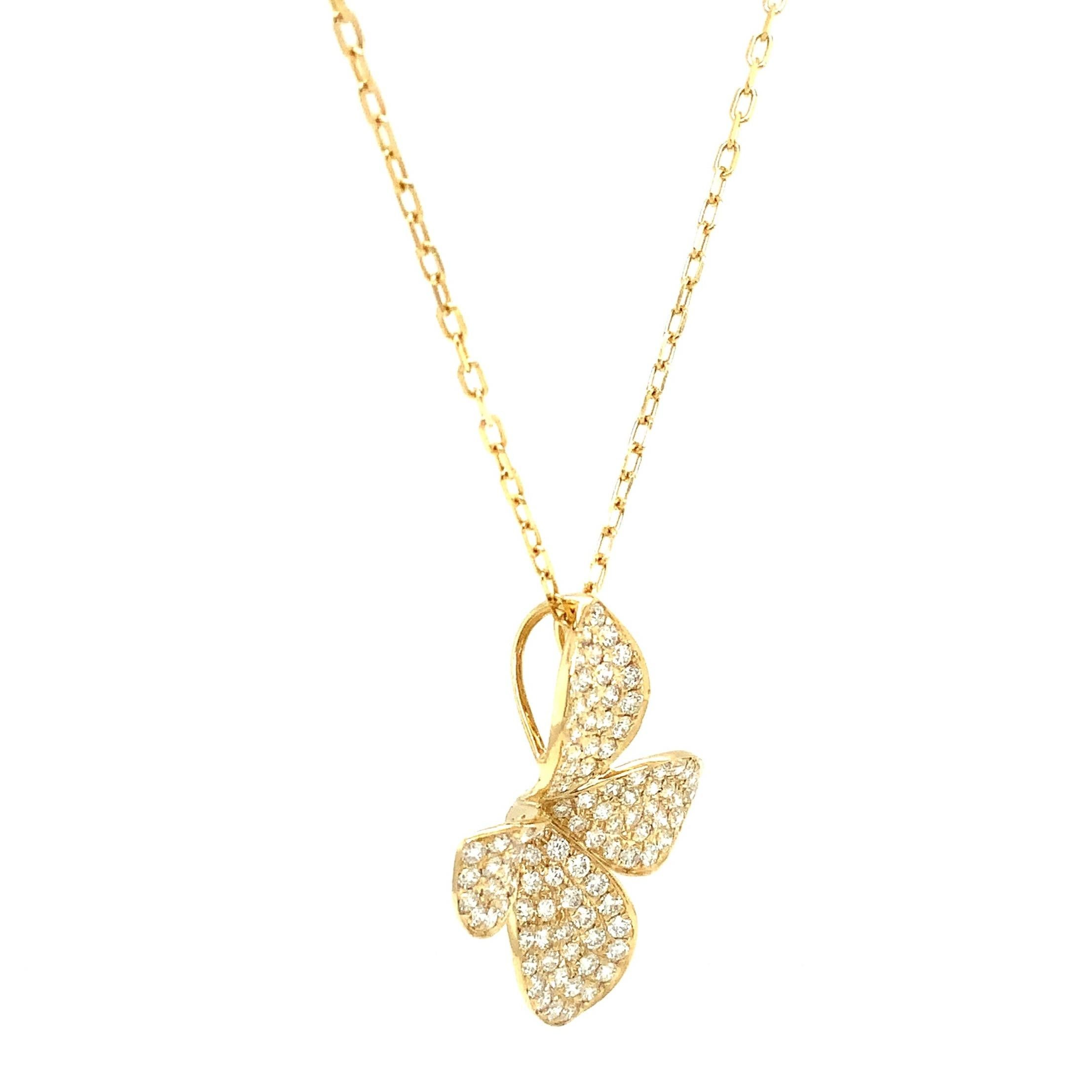 Women's Afarin Collection Pavé Medium Garden Diamond Pendant Set in 18 Karat Yellow Gold For Sale