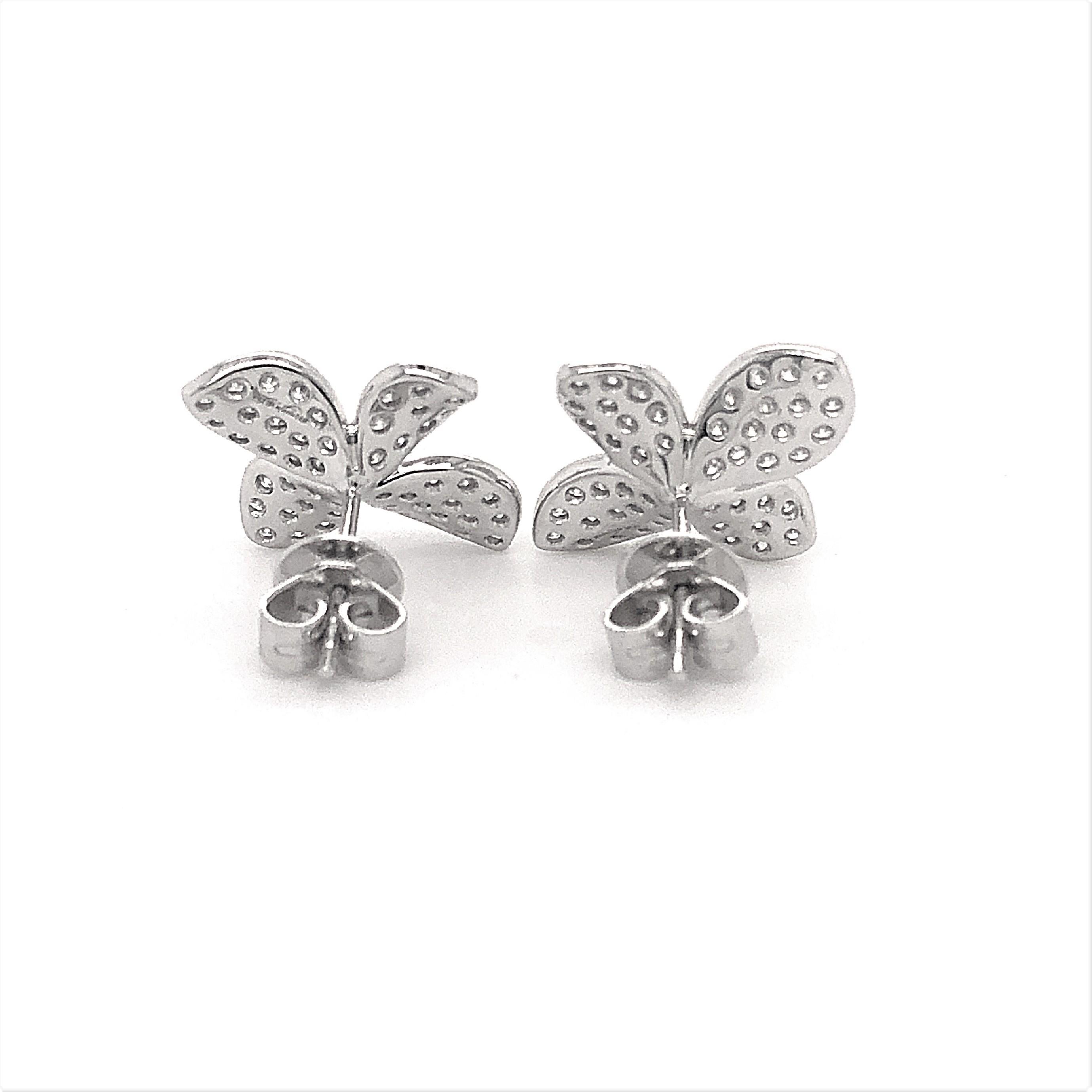 Afarin Collection Pavé Petite Garden Diamond Earrings in 18kt White Gold In New Condition For Sale In Los Gatos, CA