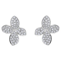 Afarin Collection Pavé Petite Garden Diamond Earrings in 18kt White Gold
