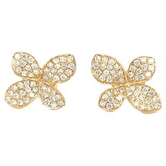 Afarin Collection Pavé Petite Garden Diamond Earrings in 18 Kt Yellow Gold