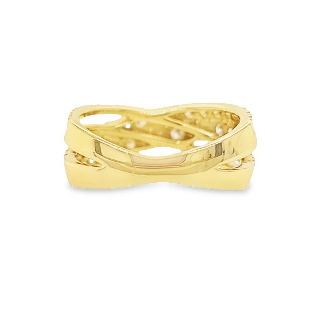 Afarin Crossover-Ring aus Gelbgold und Diamanten Damen im Angebot