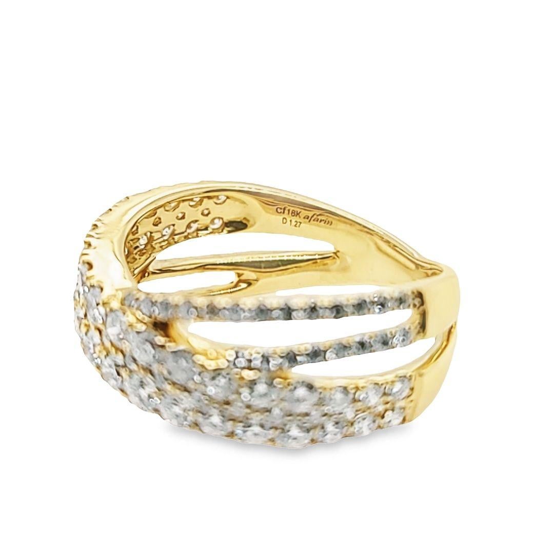 Afarin Crossover-Ring aus Gelbgold und Diamanten im Angebot 1