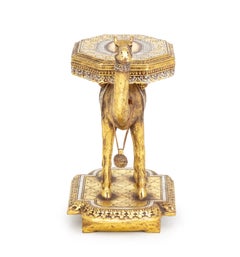 AFD Home Silvered & Giltwood Camel Form Side Table