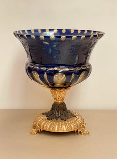 Charming brass and glass centerpiece, classic style , 1970s