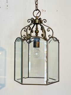 Faszinierende Hängeleuchte aus Messing und Glas, Glow Lantern, 1970er Jahre