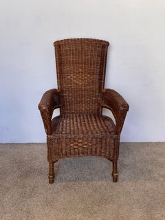 Fascinant fauteuil en osier tressé à la main, « Royal Wicker », années 70
