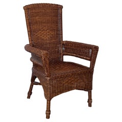 Fascinant fauteuil en osier tressé à la main, « Royal Wicker », années 70
