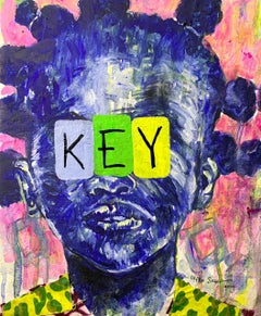 Keep Expanding Yourself (KEY), peinture - acrylique, tissu Ankara sur toile