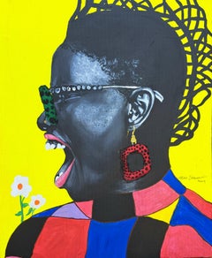 "Say it Out Loud (Soro Soke)" donna elegante con la bocca aperta, in fiore