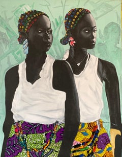 You 
I - Painting, Acrylic and Ankara fabric on canvas