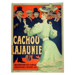 Vintage Affiche Ancienne Originale Publicitaire, Cachou Lajaunie, Tamagno circa 1900