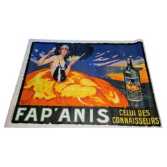 Affiche originale FAP ANIS  par Delval Gaby Deslys 1920 French Riviera Vintage