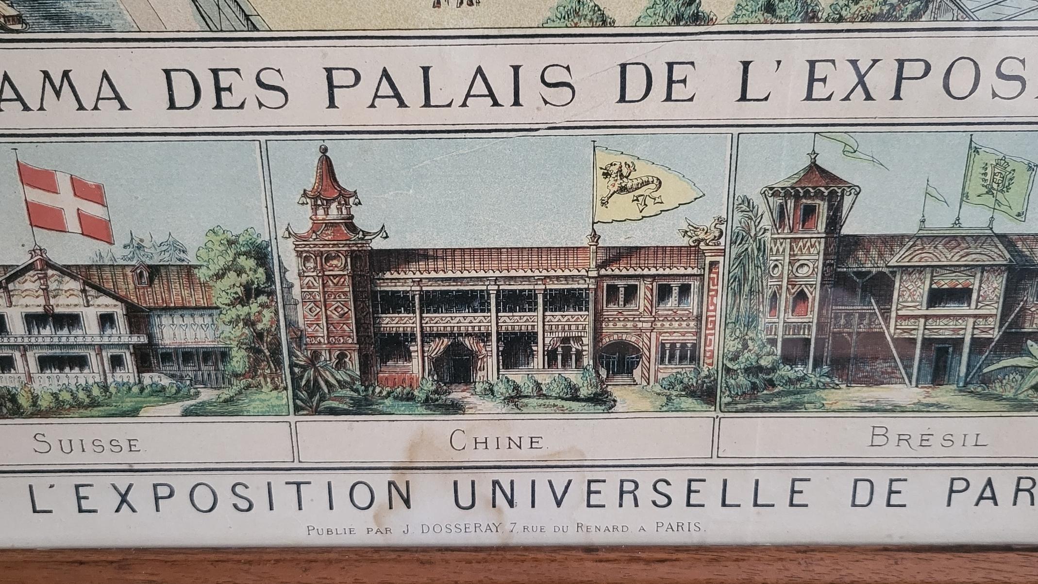 Lithographie de Paris  exposition universelle 1878 JE Goossens France 19è siècle en vente 4