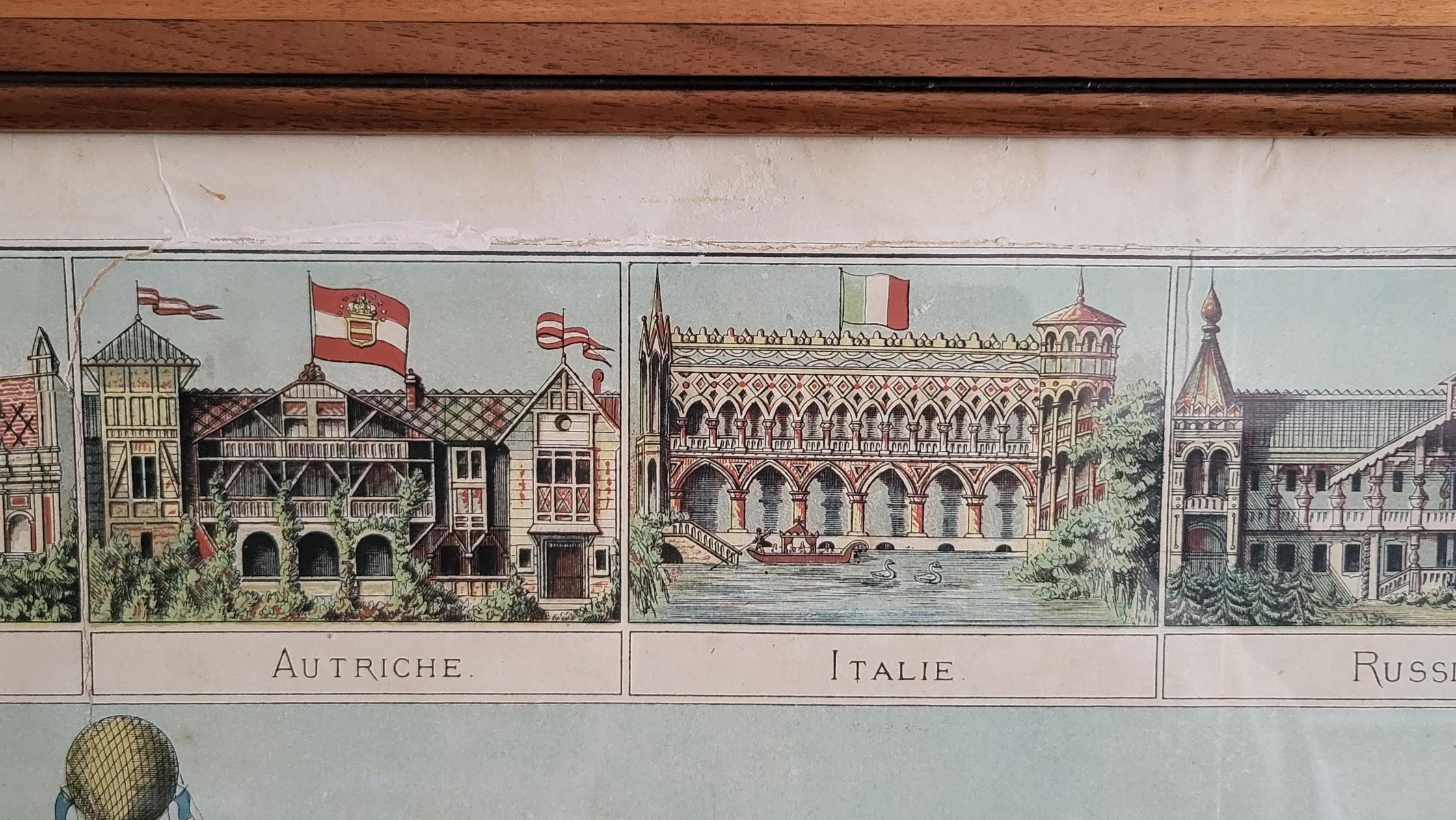 Lithographie de Paris  exposition universelle 1878 JE Goossens France 19è siècle en vente 5