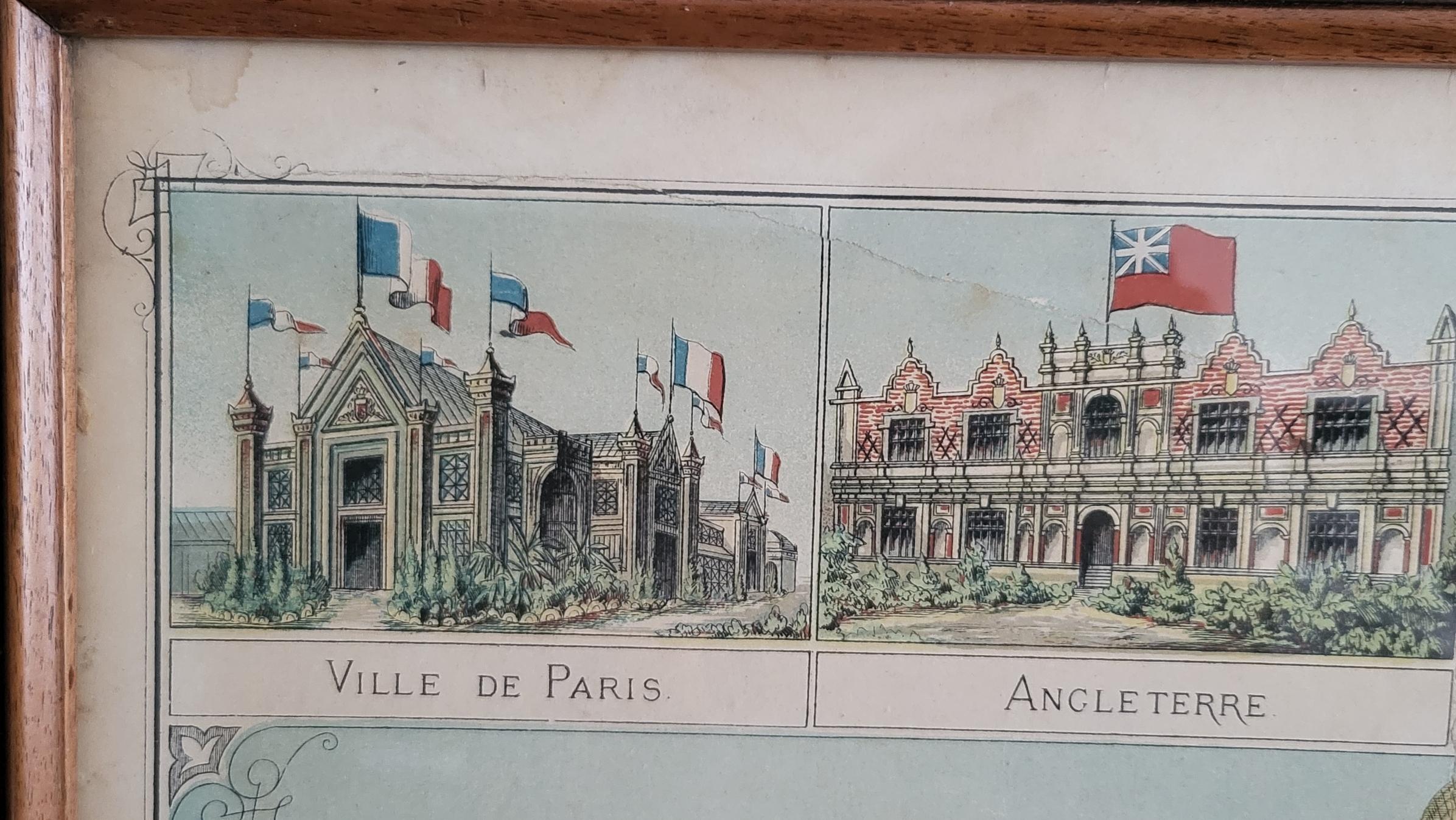 Lithographie de Paris  exposition universelle 1878 JE Goossens France 19è siècle en vente 6