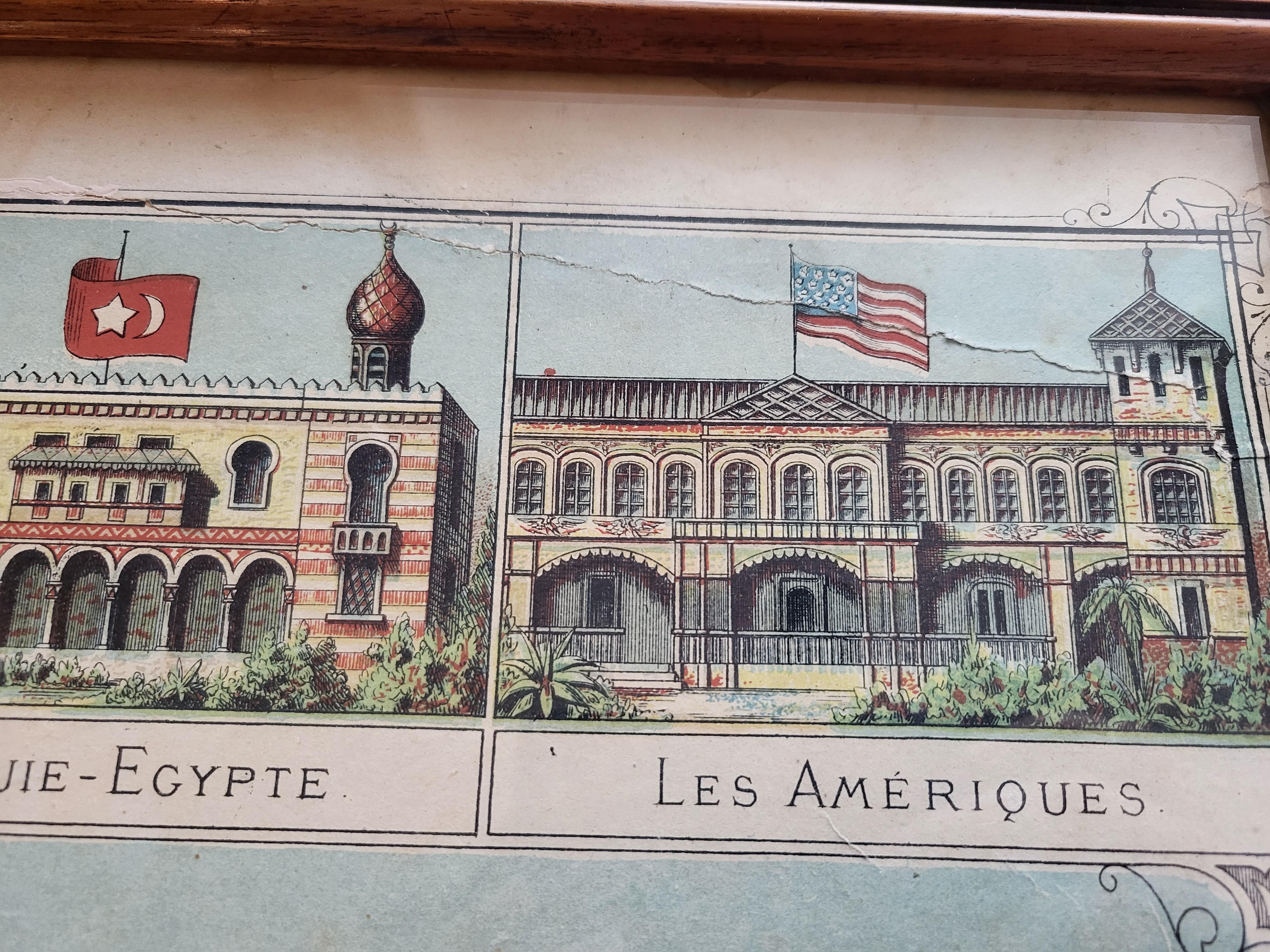 Lithographie de Paris  exposition universelle 1878 JE Goossens France 19è siècle Abîmé - En vente à AIX-LES-BAINS, FR