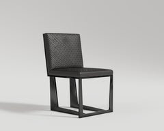 Affilato Chair in Black Lacquer and Bottega Leather by Palena Furniture