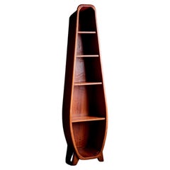 Étagère de meuble de rangement artisanal en bois rouge massif fait par Craftsman of California Studio