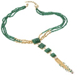 Affinity 20 Karat Drop Emerald Necklace