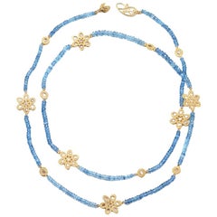 Affinity Aquamarine and Rose Cut Diamond Necklace