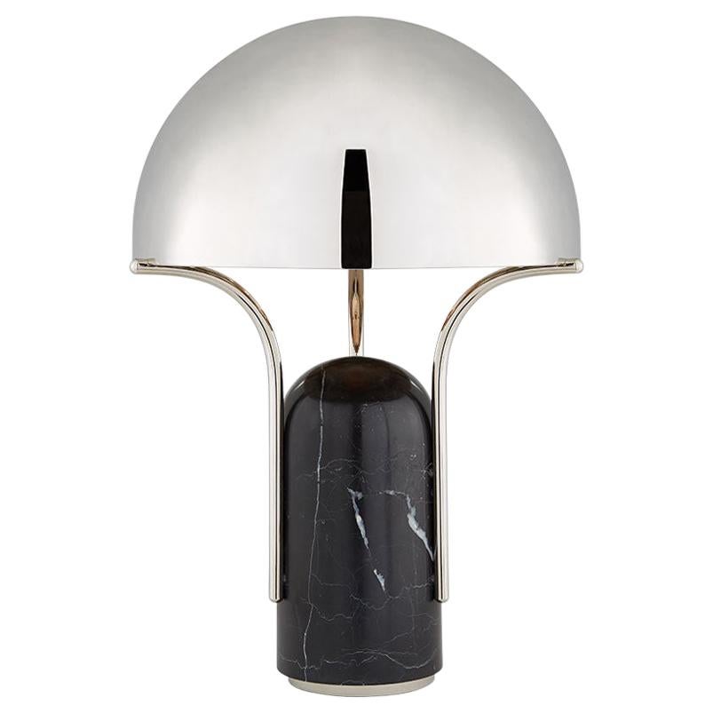 Affinity Dome Table Lamp, Black Marble, Polished Nickel Shade by Kelly Wearstler