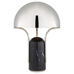 Affinity Dome Table Lamp, Black Marble, Polished Nickel Shade by Kelly Wearstler