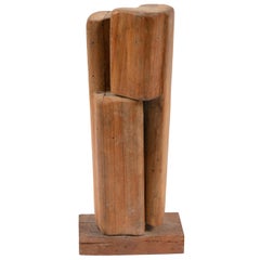 "Affinity" Hand Carved Wood Sculpture Gino Cosentino , Italy 1960s