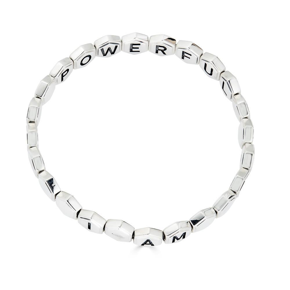 Women's or Men's Silver Affirmation Bracelet For Sale