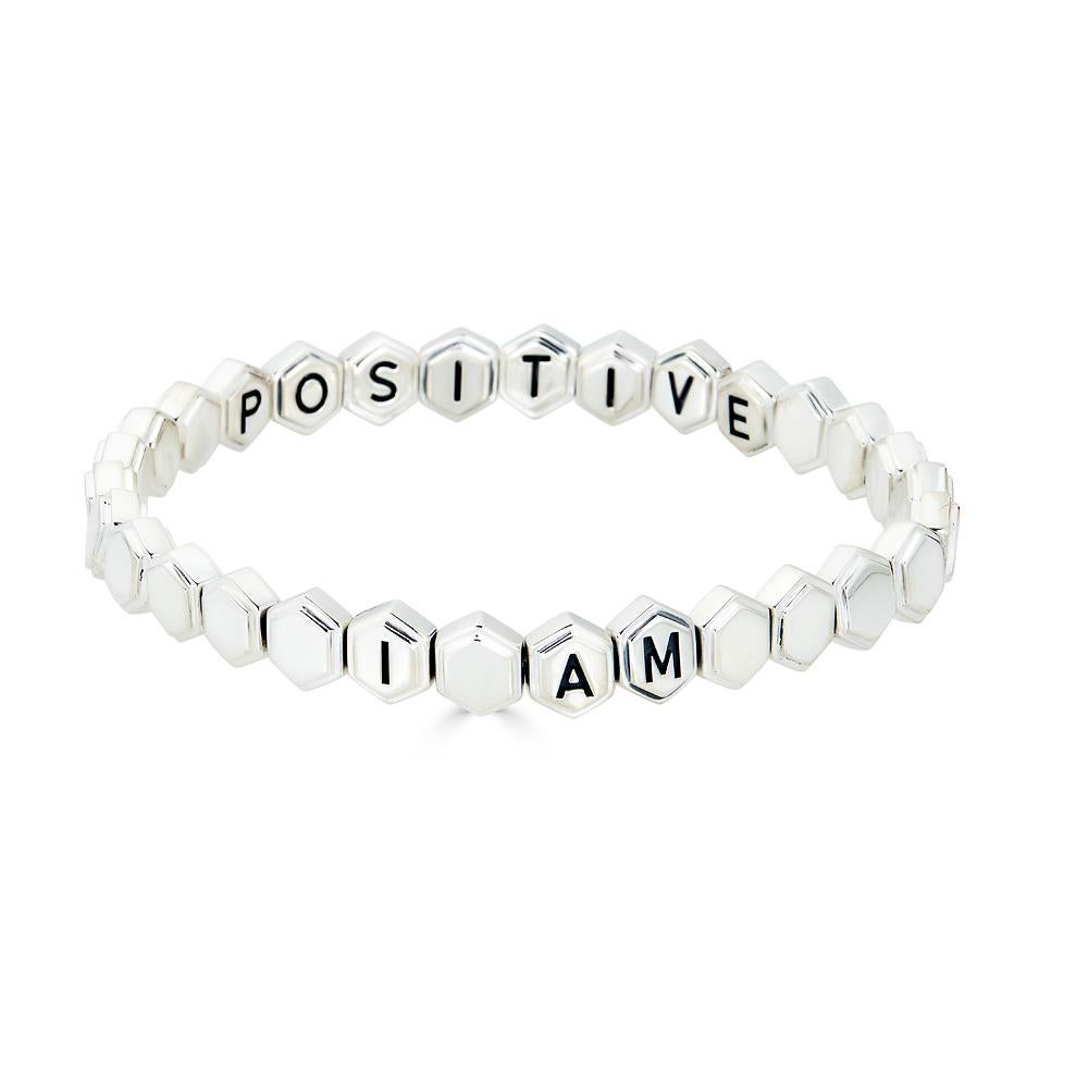 Silver Affirmation Bracelet For Sale 1