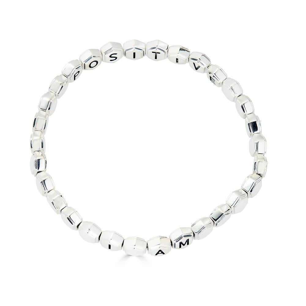 Silver Affirmation Bracelet For Sale 2
