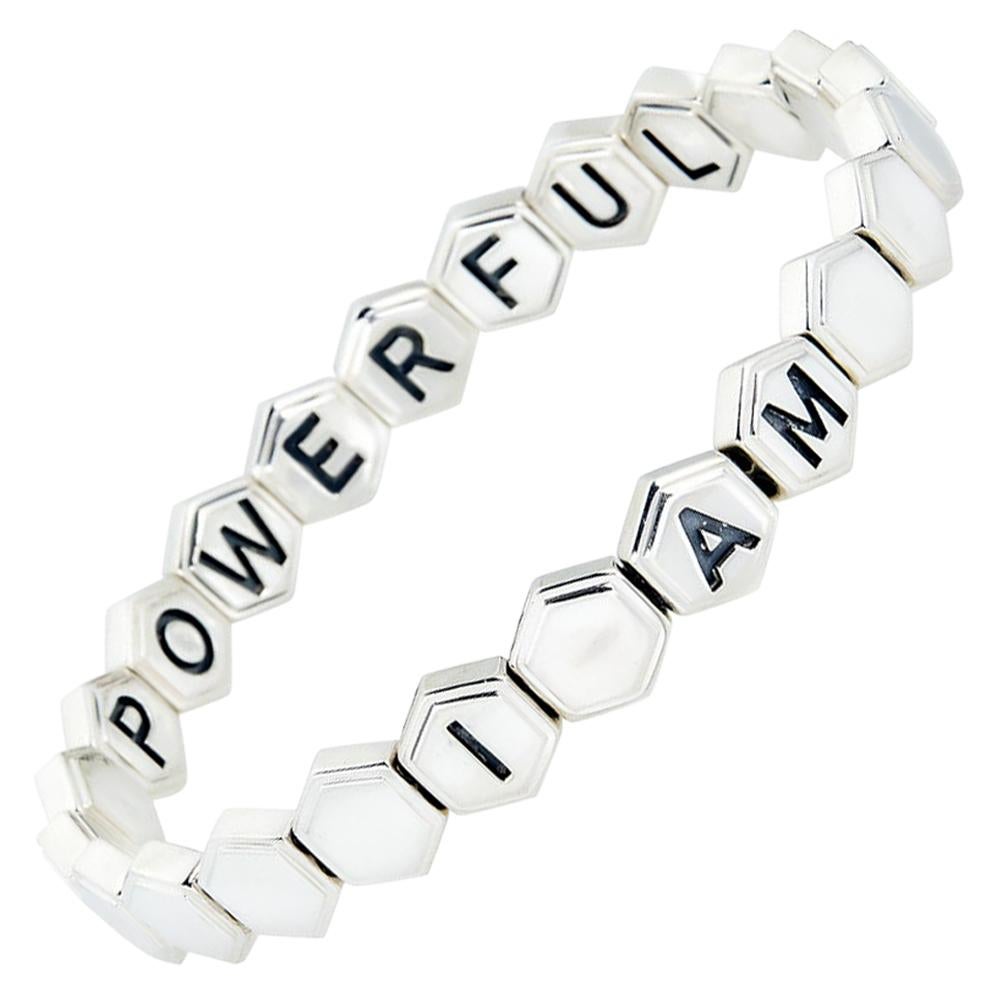 Silver Affirmation Bracelet For Sale