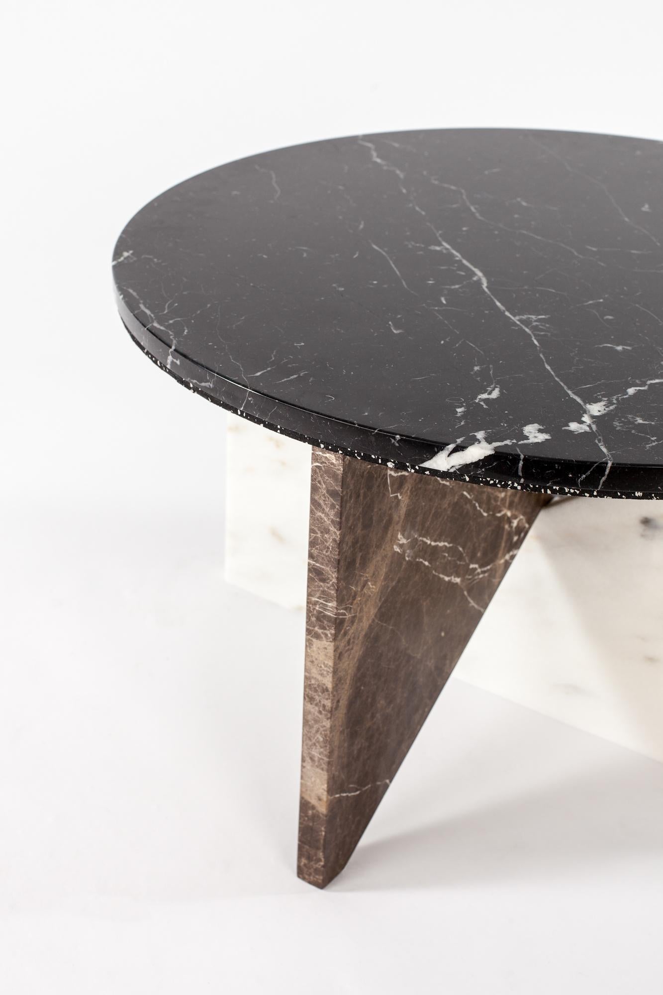 Modern Affordances Coffee Table with Nero Top & Carrara/Emperador Legs, Jonathan Zawada For Sale