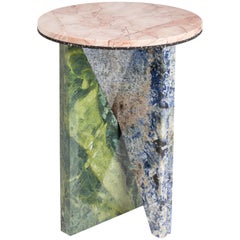 Affordances Large Side Table in Pink Marble by Jonathan Zawada