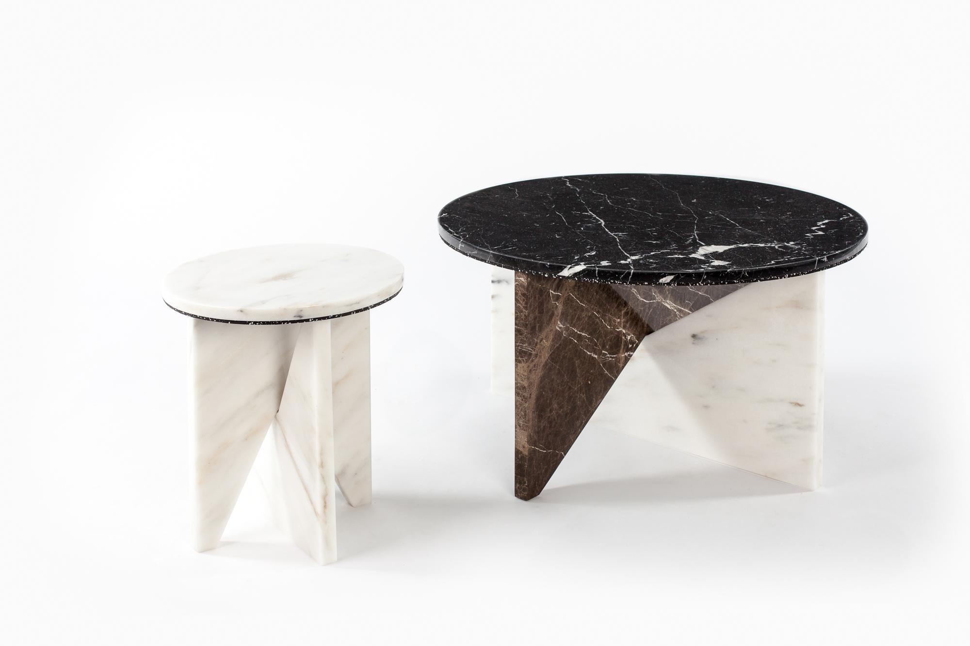Modern Affordances Side Table with Carrara Top and Carrara Legs by Jonathan Zawada