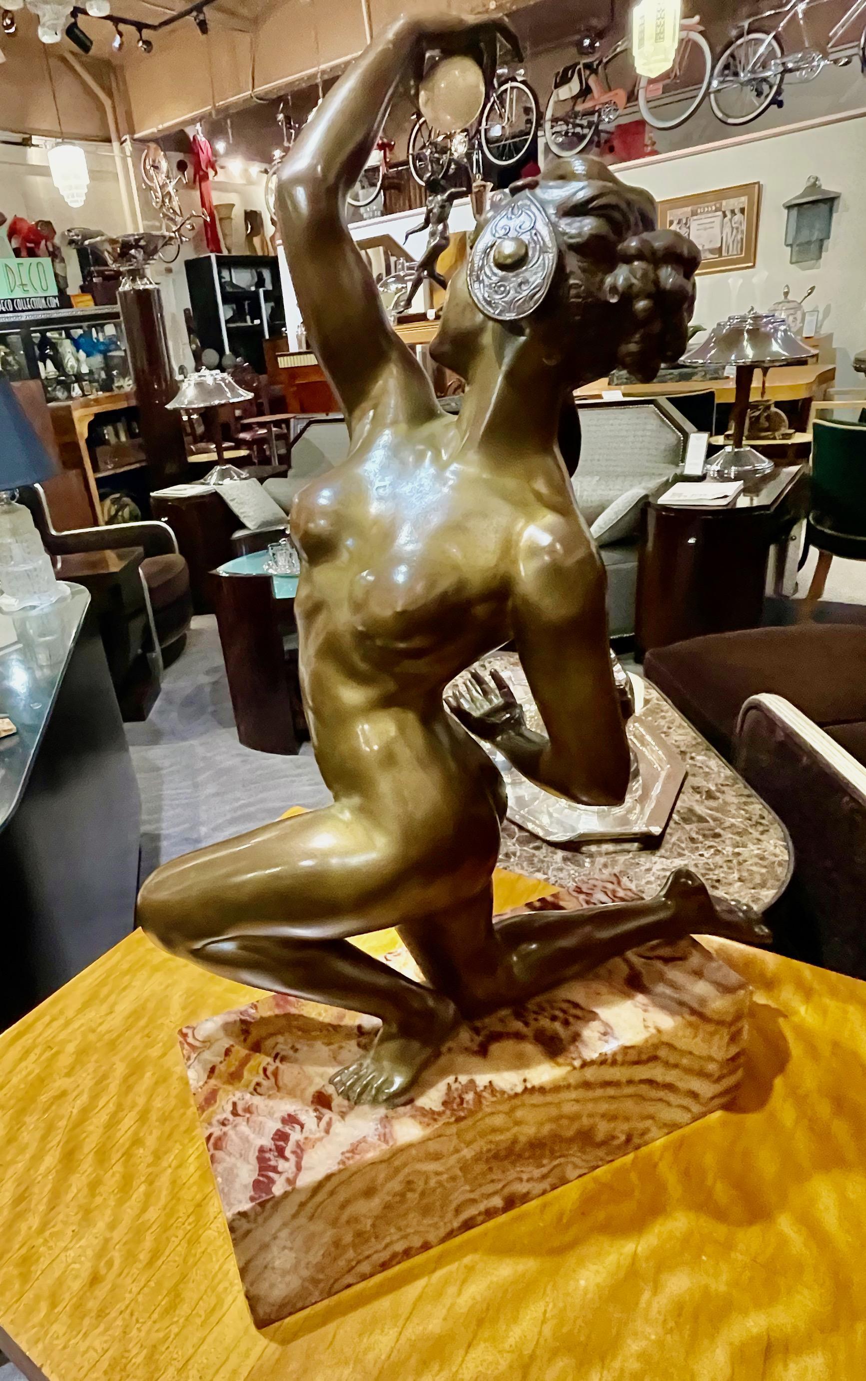 Art Deco Nude Bronze Sculpture by Affortunato Gory For Sale 10