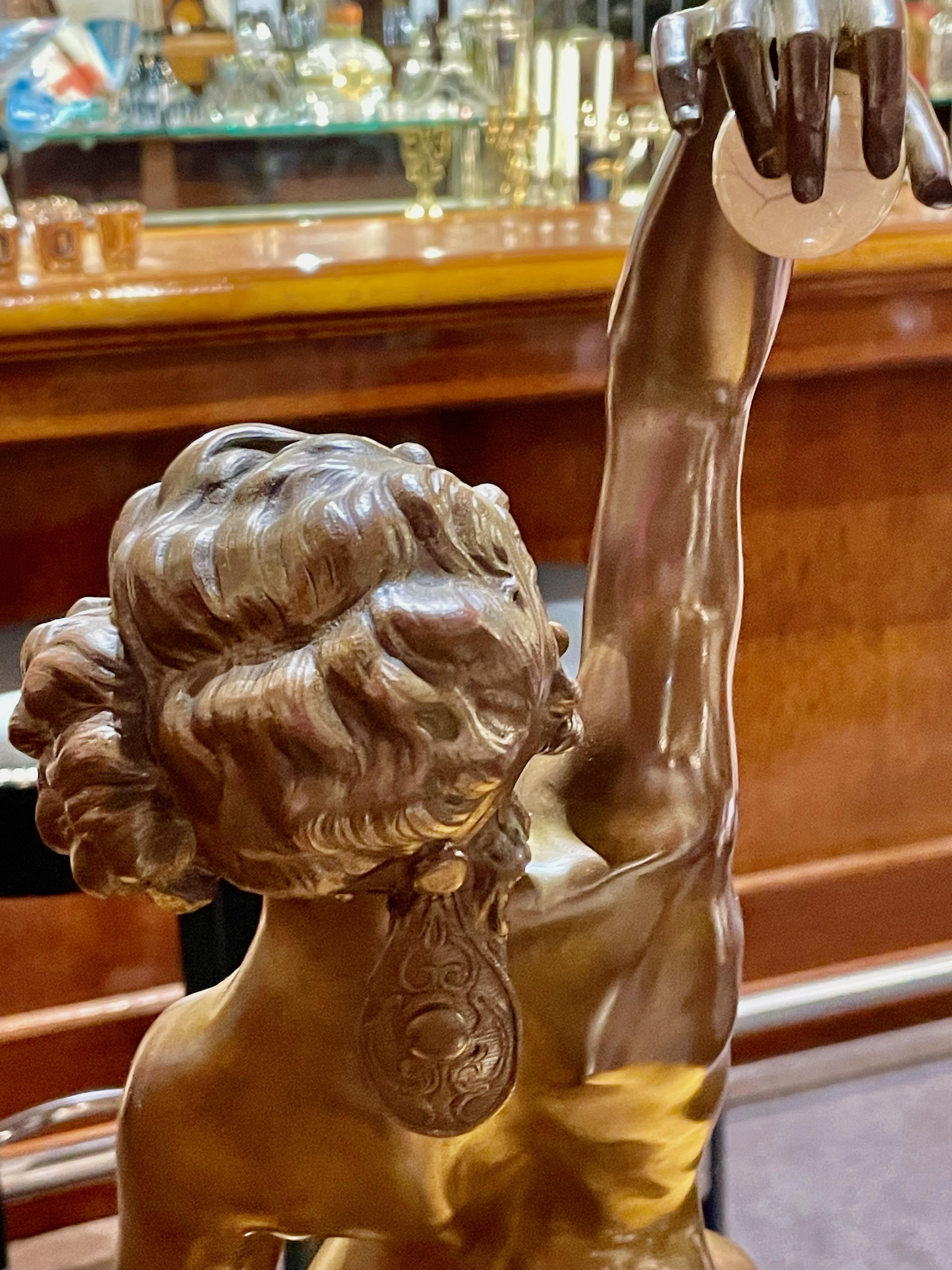 Art Deco Nude Bronze Sculpture by Affortunato Gory For Sale 5