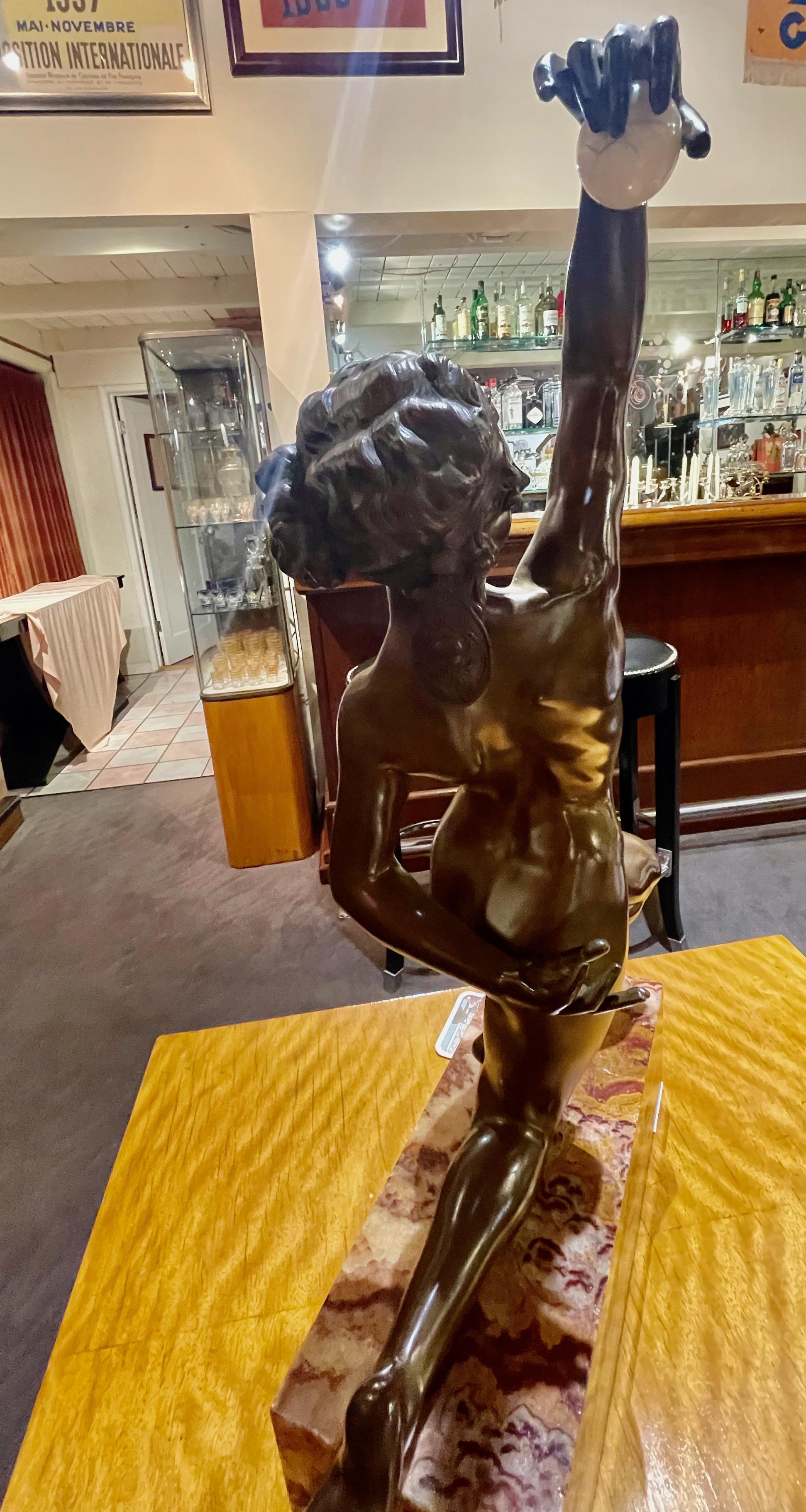 Art Deco Nude Bronze Sculpture by Affortunato Gory For Sale 7