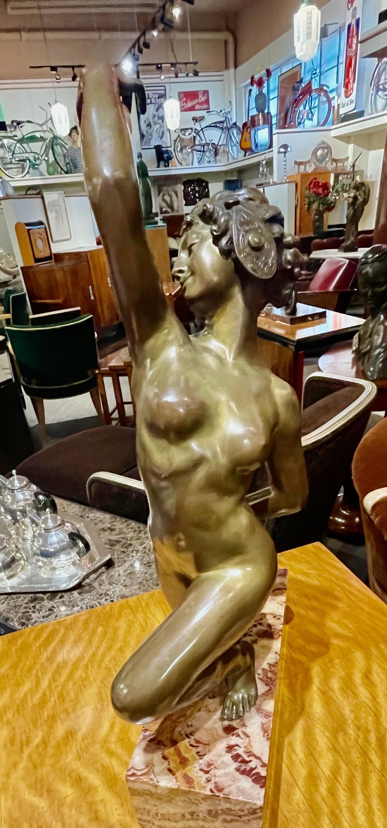 Art Deco Nude Bronze Sculpture by Affortunato Gory For Sale 8
