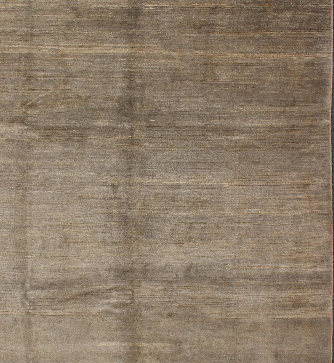 Modern Rug in Neutral Tones With Subdued Design by Keivan Woven Arts For Sale 1
