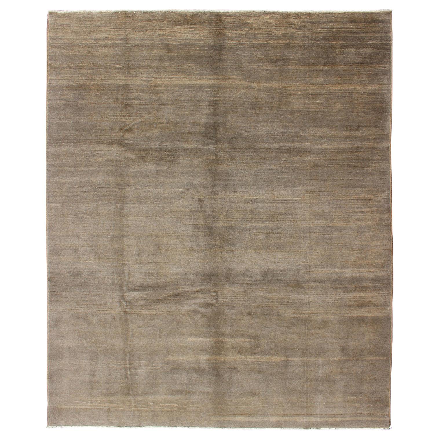 Modern Rug in Neutral Tones With Subdued Design by Keivan Woven Arts For Sale