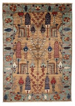 Tapis afghan en laine noué à la main de la tribu des Bakhshayesh, 3'6" x 4'10"
