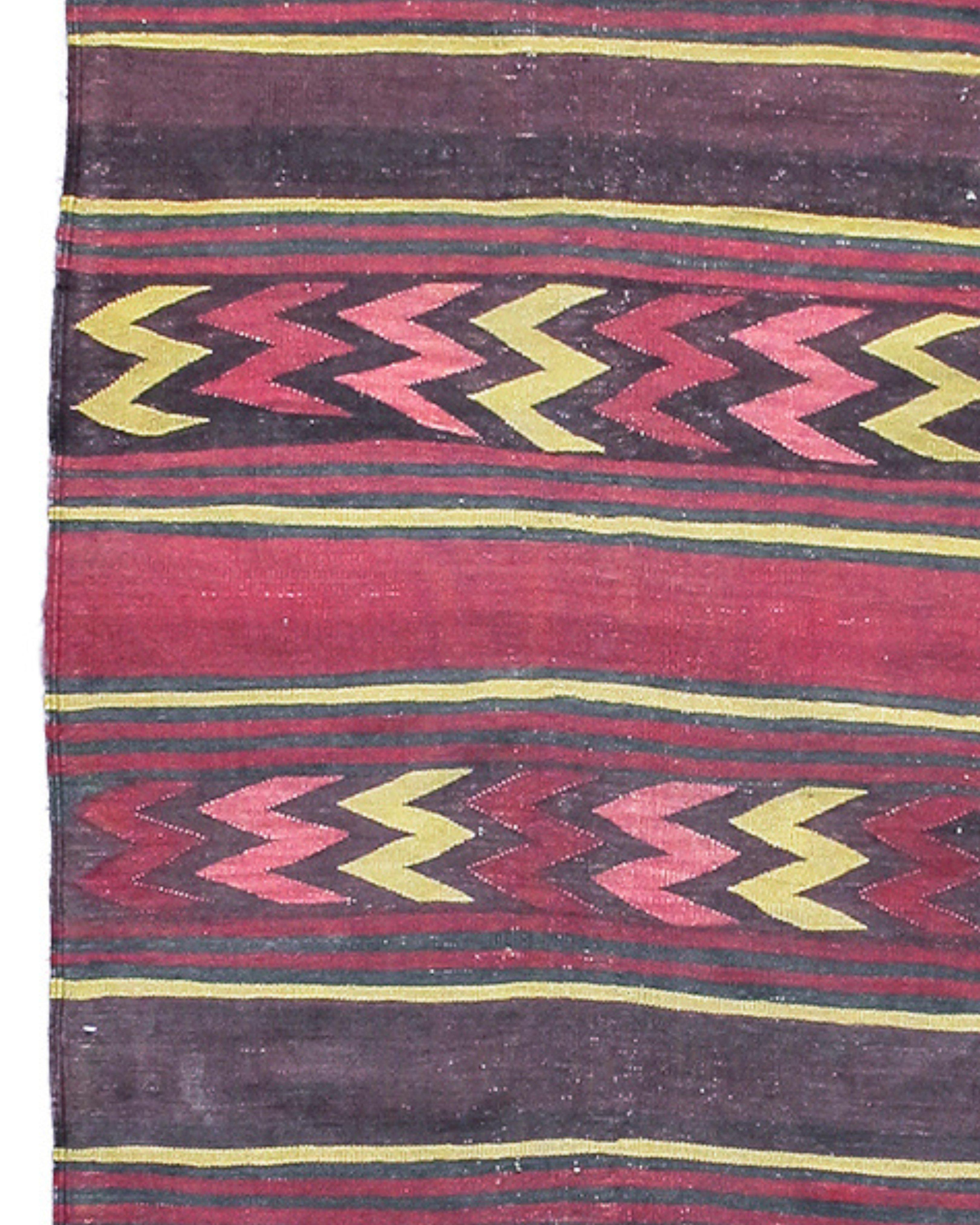 Afghan Baluch Kilim Runner Rug, Mid-20th Century In Good Condition For Sale In San Francisco, CA