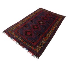 Afghan Baluch-Style Persian Tribal Rug with Geometric Medallions, 61 x 100.8 in