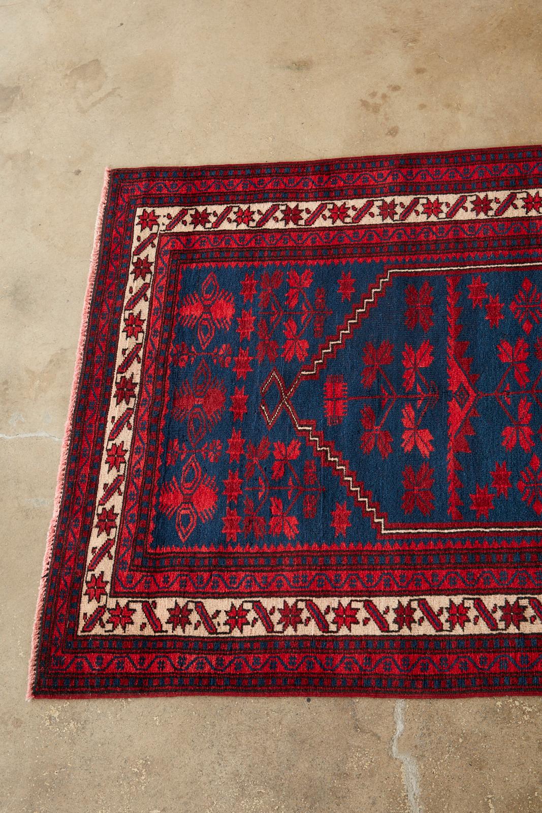 Hand-Knotted Afghan Baluch Turkmen Style Rug Carpet For Sale