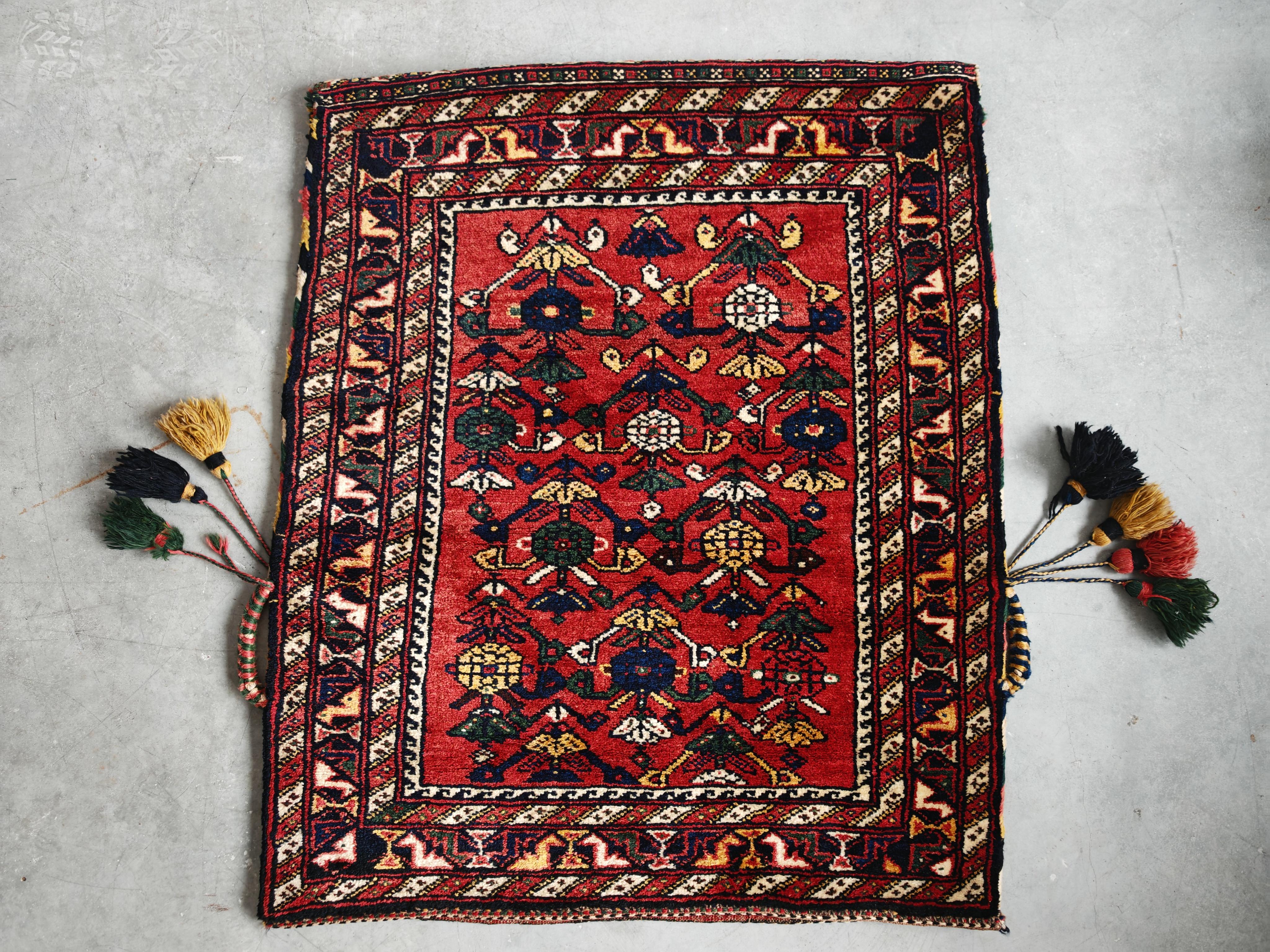 Afghan Big Single Jual, handgewebte Tribal-Tasche oder Bodenkissenbezug, 1950er Jahre (Stammeskunst) im Angebot