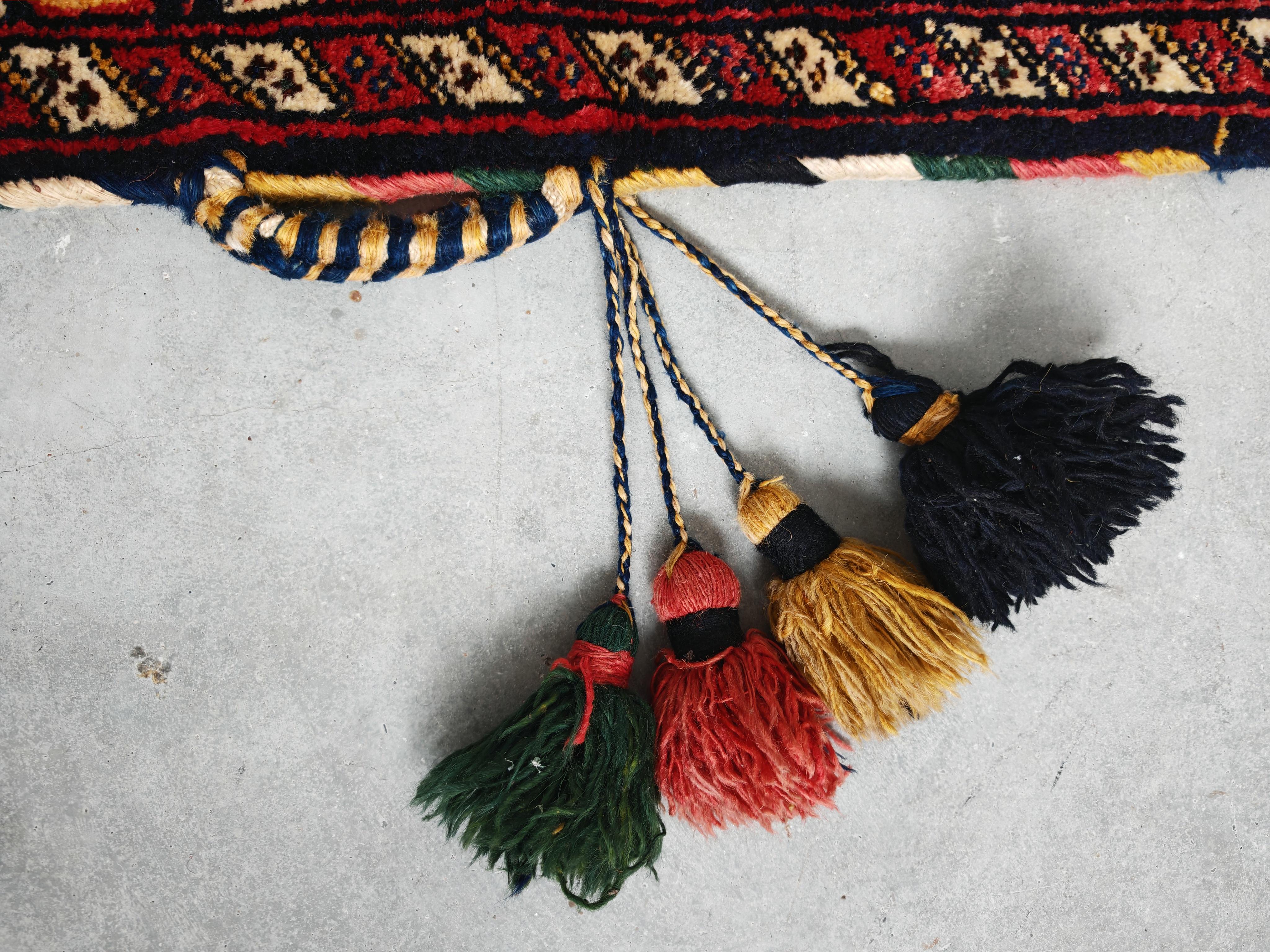 Afghan Big Single Jual, handgewebte Tribal-Tasche oder Bodenkissenbezug, 1950er Jahre (Afghanisch) im Angebot